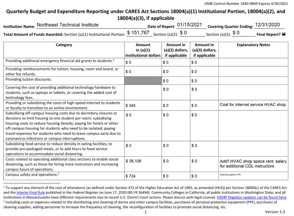 CARES Quarterly Grant Reporting Form 1840-0849 Q4 2020-1